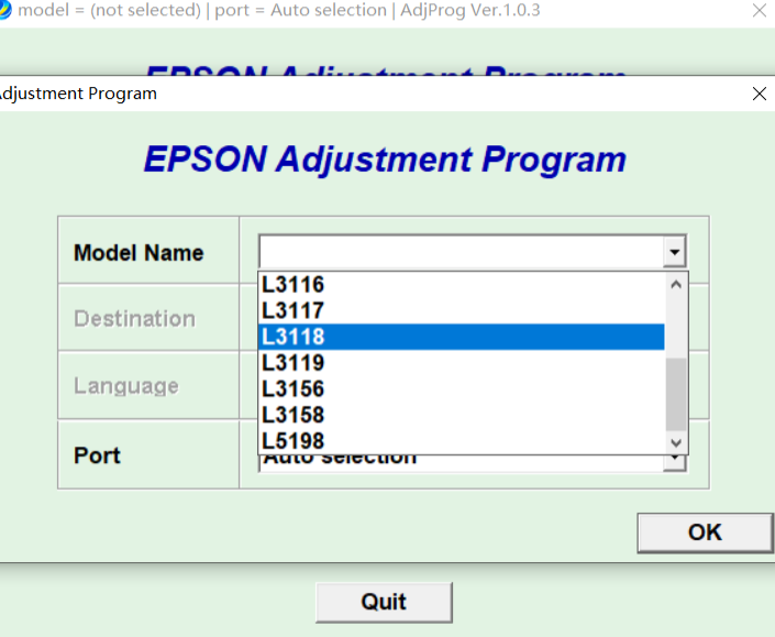 爱普生Epson  L3119 L3158废墨清零软件及图解下载